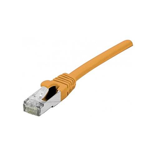 Patchkabel Cat. 6A, S/FTP (PiMF), halogenfrei, mit Rastnasenschutz, orange, 0,5 m