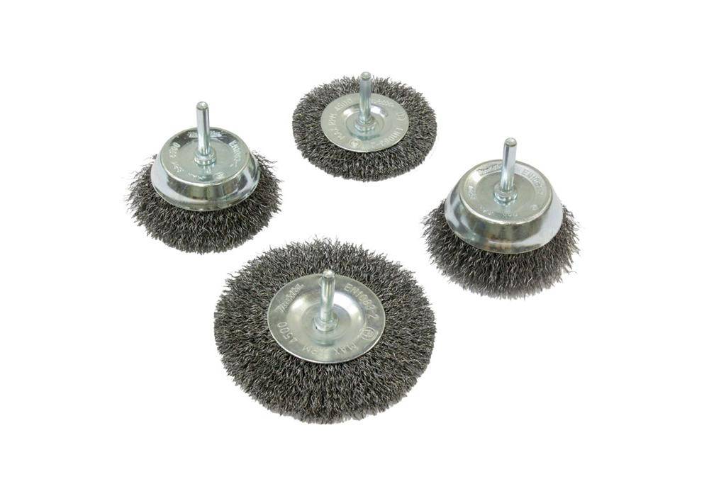 makita Rundbürsten-Set D-65729 4tlg. Schaft 6mm Stahl