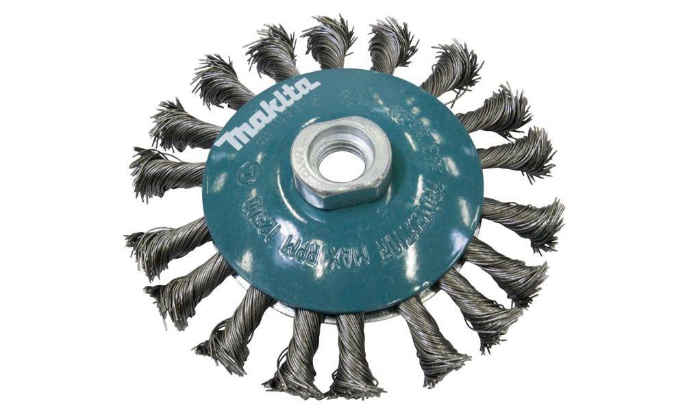 makita Rundbürste D-39883 D.115mm Stahldraht gezopft Gewinde M14