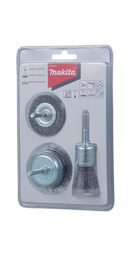 makita Rundbürsten-Set D-66070 3tlg. Stahl