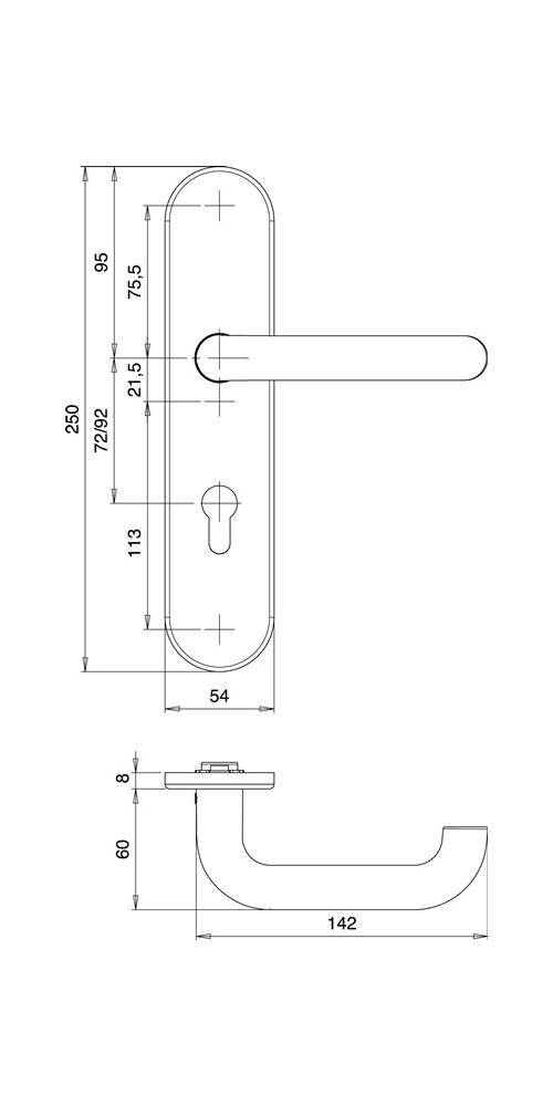 EDI Schutzgarnitur Logo 8753/0272 Aluminium F1 72 mm 35-45 mm