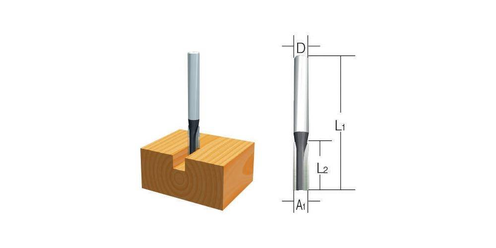 makita Nutfräser D-07892 D.12mm L.60mm Schaft-D.12mm Zweischneider
