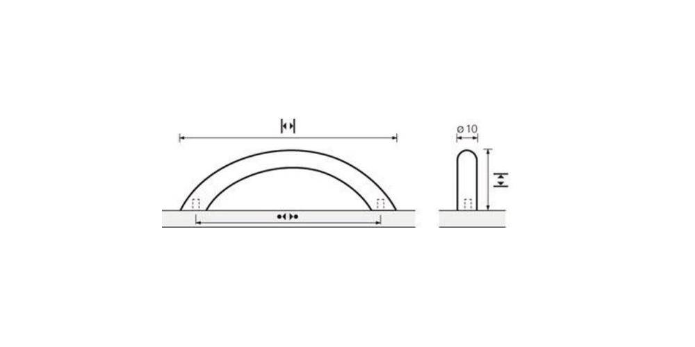Hettich Möbelgriff Nicia Stahl vernickelt matt 160 mm Ø 10 mm