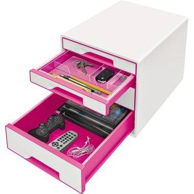 Leitz WOW Cube 5213 5213-20-23 Schubladenbox Weiß 4 x DIN A4 Anzahl der Schubfächer: 4