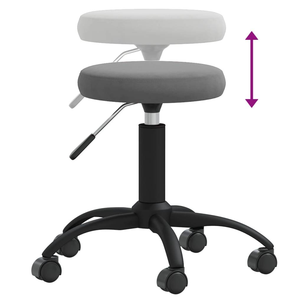 vidaXL Massagehocker Samt Dunkelgrau