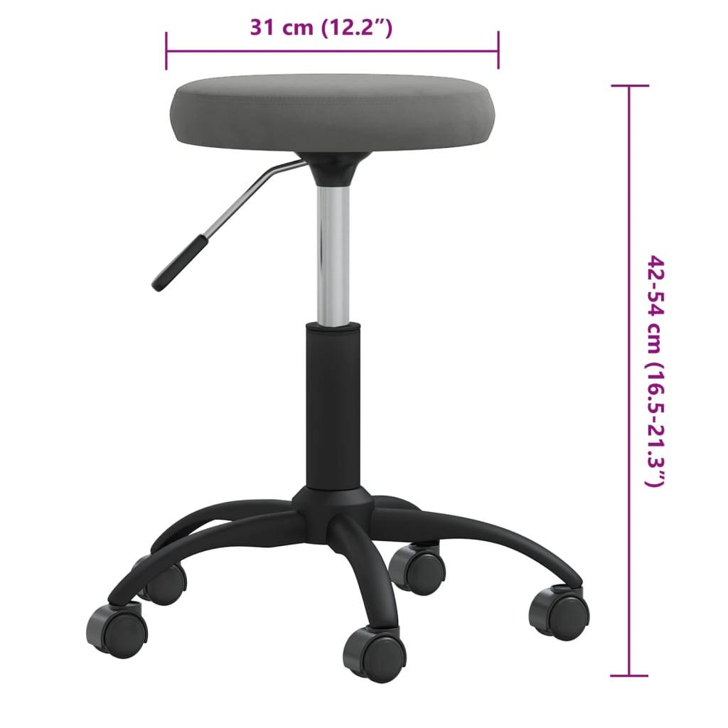 vidaXL Massagehocker Samt Dunkelgrau