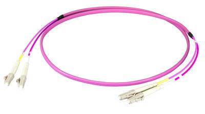 Duplex Patchkabel Flat-Twin LC-LC OM4, 3m LSZH 3x5mm erikaviolett Glasfaserverkabelung Glasfaser OM4