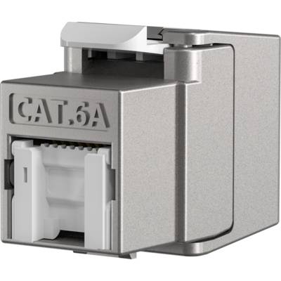 RJ45 Shortbody Keystone STP, Cat.6A -- 500MHz mit integriertem Shutter Kupferverkabelung + Adapter