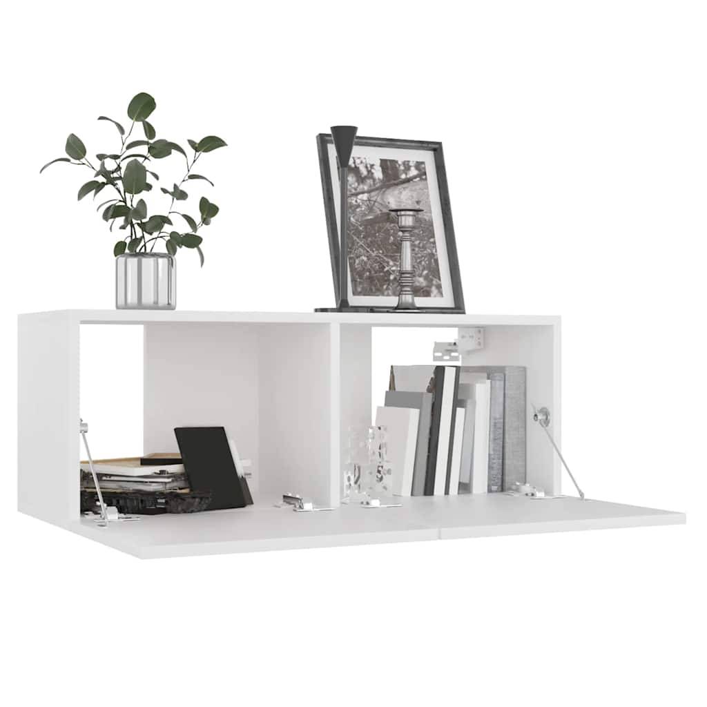 vidaXL 7-tlg. TV-Schrank-Set Weiß Holzwerkstoff
