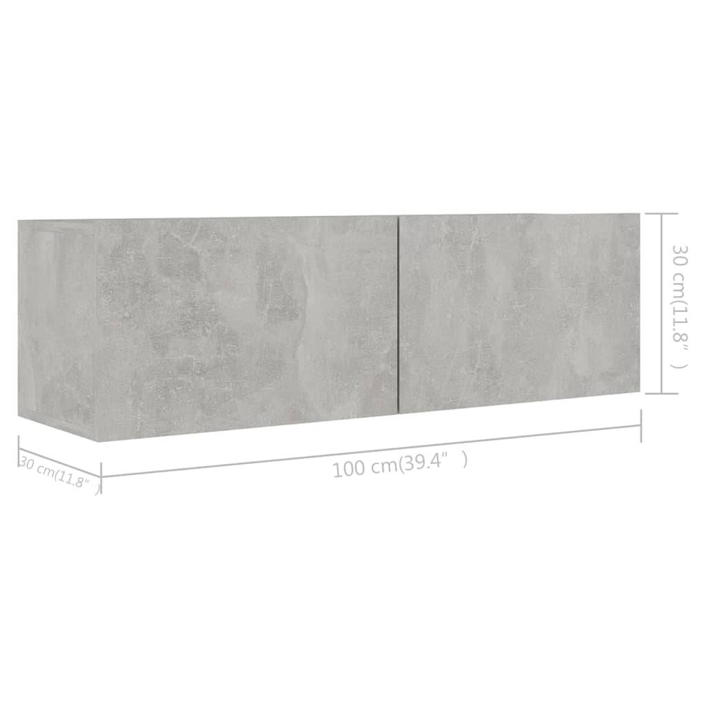 vidaXL 3-tlg. TV-Schrank-Set Betongrau Holzwerkstoff