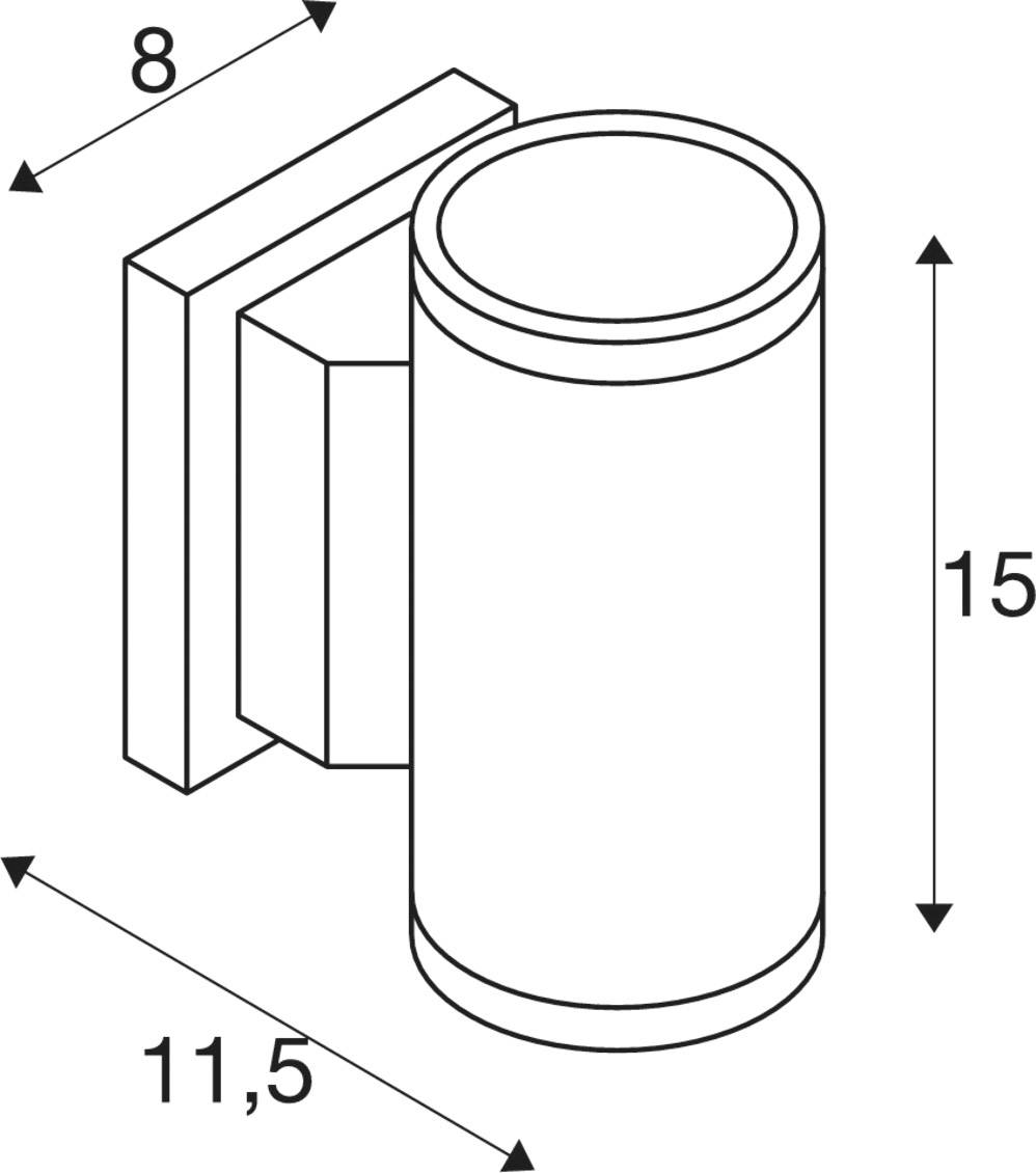 SLV New Myra Wall Up & Down 233115 Außenwandleuchte Halogen GU10 70 W Anthrazit