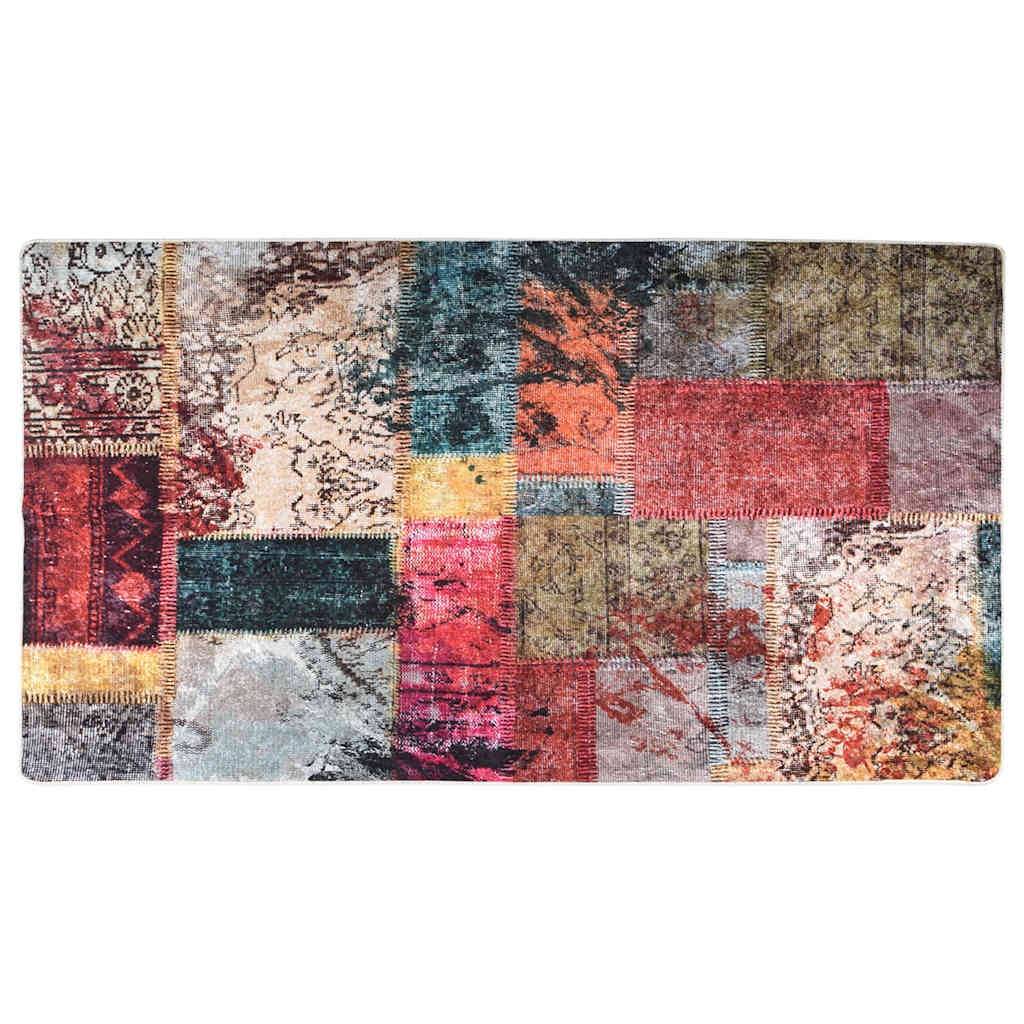 vidaXL Teppich Waschbar Patchwork Mehrfarbig 190x300 cm Rutschfest
