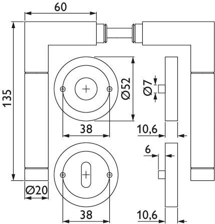 HERMAT Drückergarnitur 1114/2031,Ros.,rd.,BB,8,ER.pol./ma.,TS 38-42