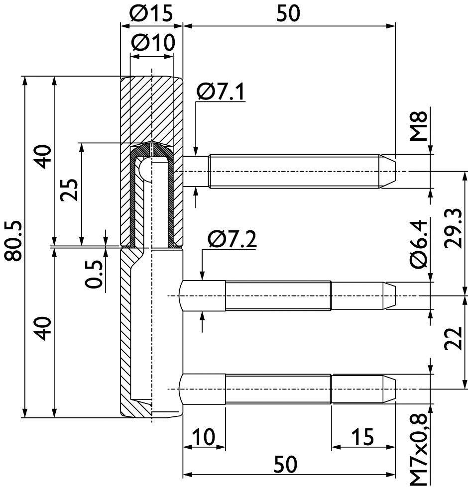 HERMAT Einbohrband 6841,2tlg.,Vollblatt,classic black,ähnlich RAL 9005
