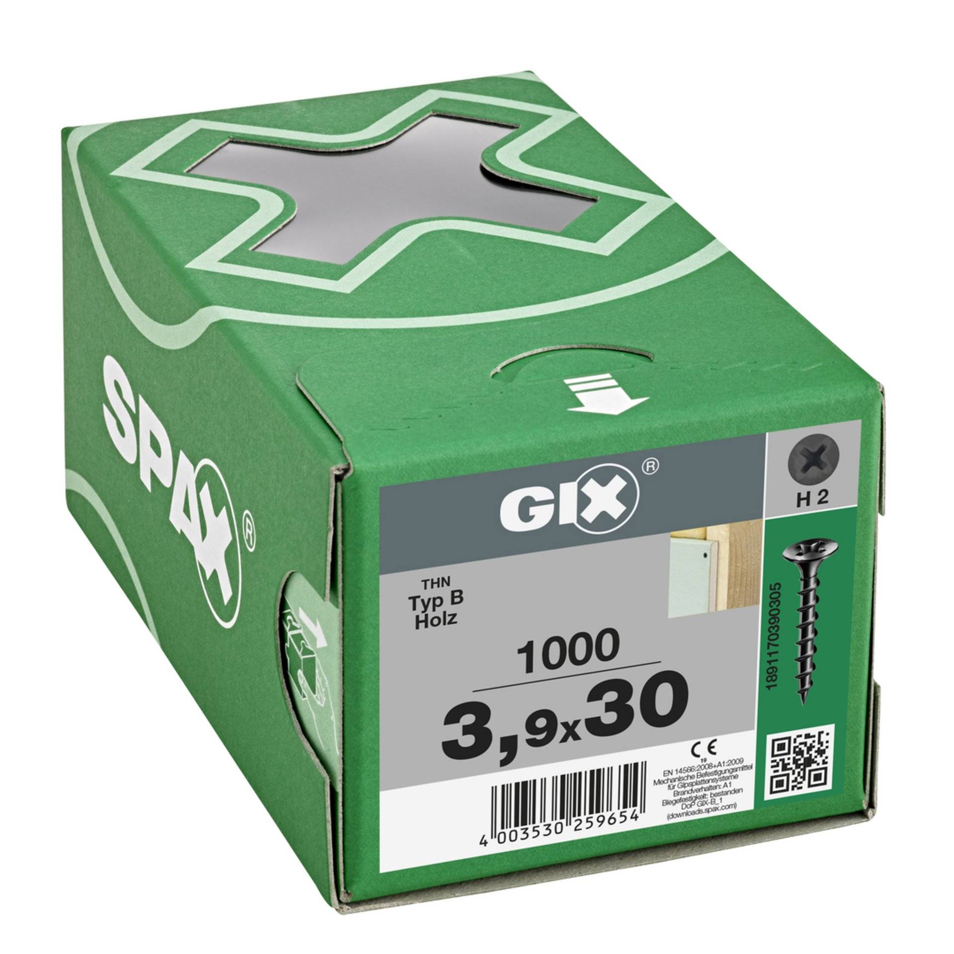 GIX-B TROMPETENKOPF 3,9 x 30 H2 GROBGEWINDE PHOSPHATIERT