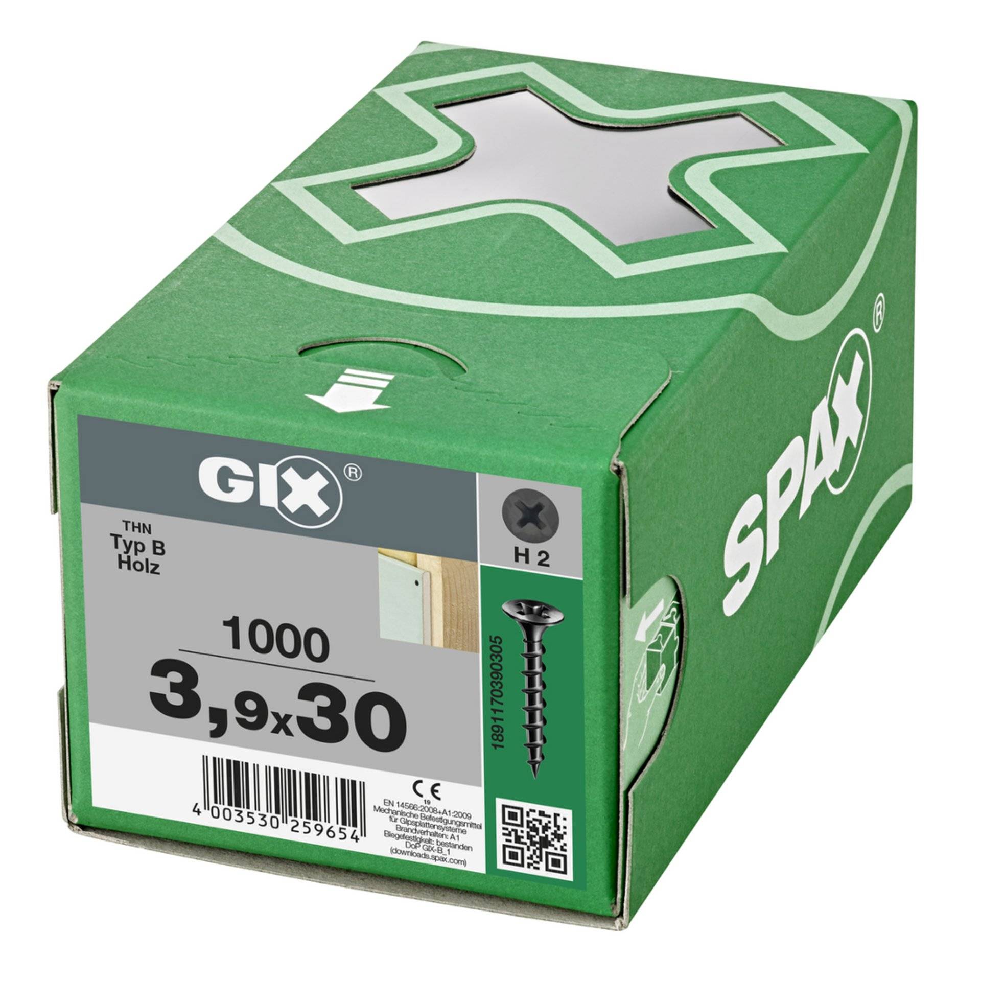 GIX-B TROMPETENKOPF 3,9 x 30 H2 GROBGEWINDE PHOSPHATIERT