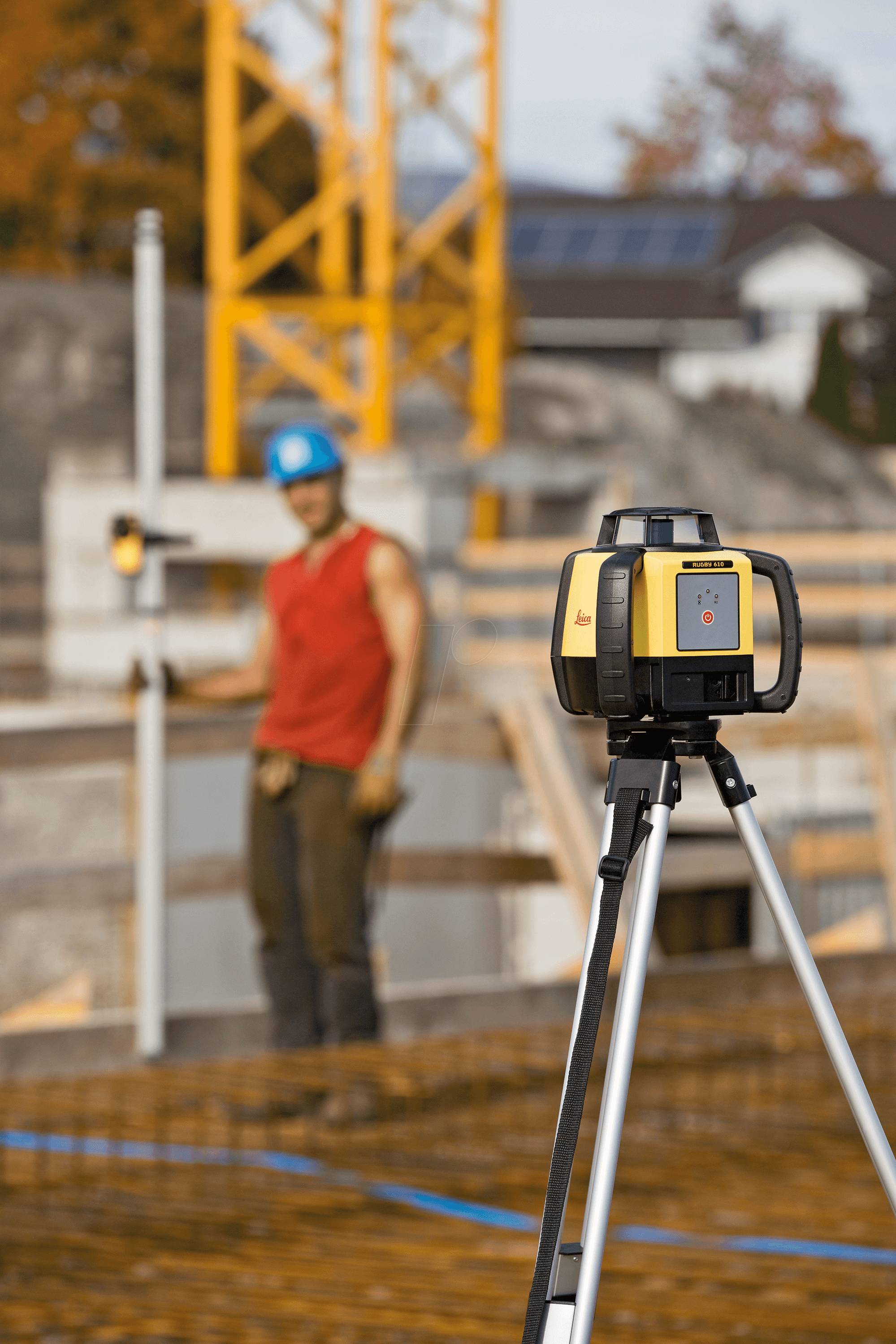 Leica Rugby 610 Rotationslaser mit Rod Eye 120, Li-Ion Akkus, Ladegerät, Koffer