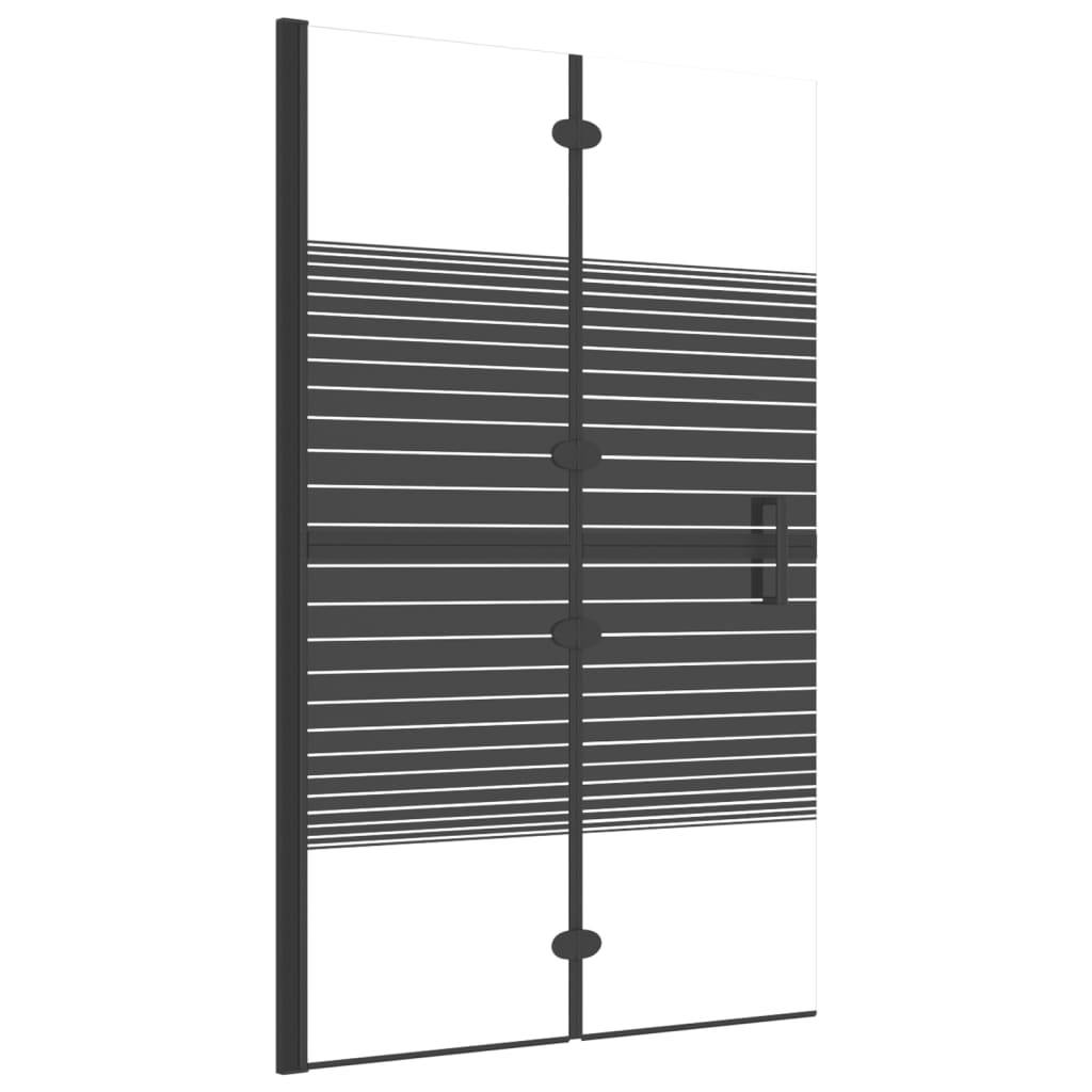 vidaXL Faltbare Duschkabine ESG 80x140 cm Schwarz