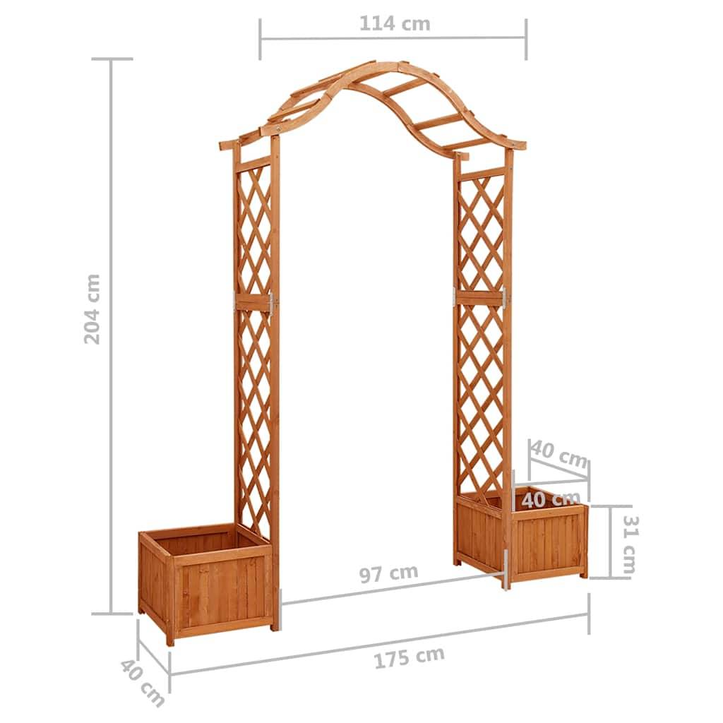 vidaXL Garten-Pergola mit Blumenkasten Massivholz Tanne