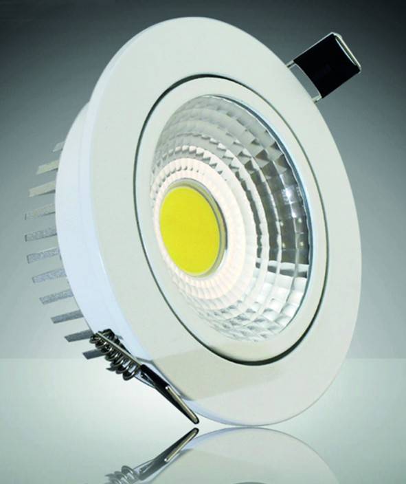 ChiliTec 20896 LED-Einbauleuchte "COB-7", 7W, 550lm 3000K, 75°, Ø109xT47mm, Rahmen weiß