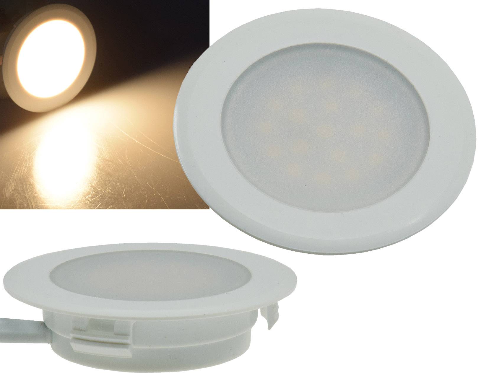 ChiliTec 22178 LED-Einbauleuchte "EBL-HV65w", weiß 230V, 2W, 2900K, 230lm, warmweiß