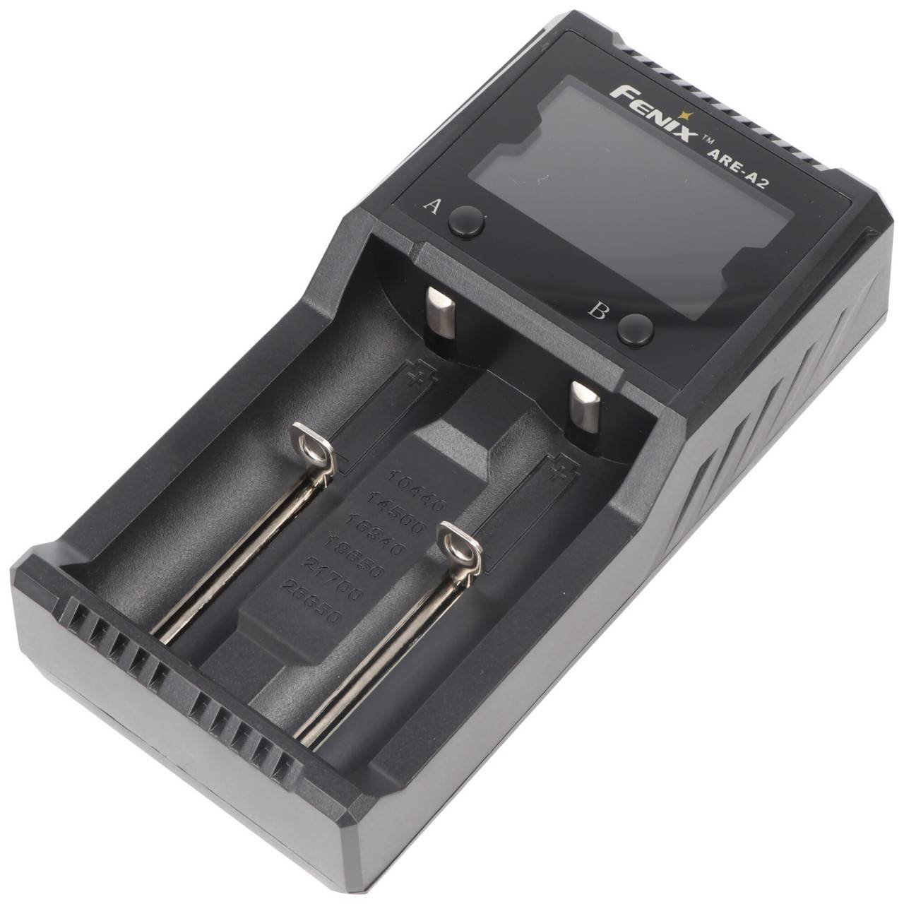 Fenix ARE-A2 Ladegerät für jeweils zwei Stück 10440, 14500, 16340, 18650, 26650, 21700 Akkus