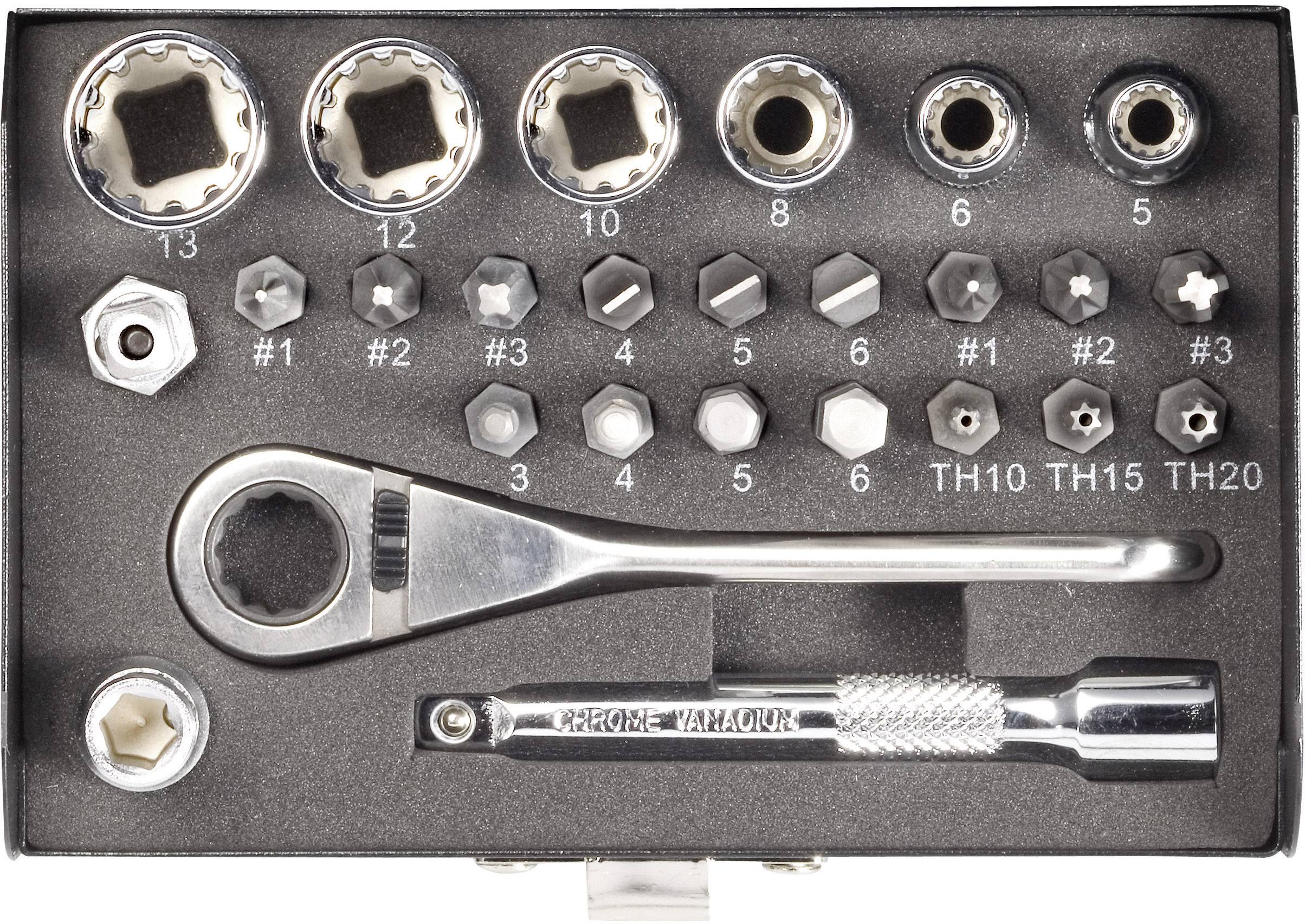 TOOLCRAFT Steckschlüsselsatz metrisch 1/4" (6.3 mm) 23teilig 820928