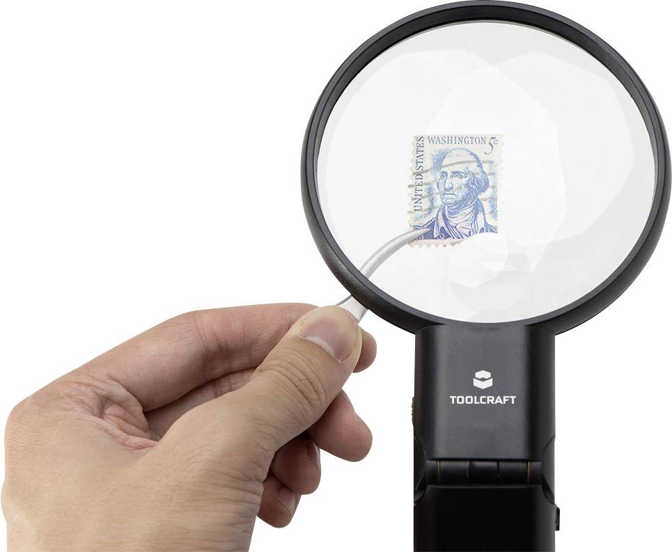 TOOLCRAFT 821010 821010 Standlupe Vergrößerungsfaktor: 2 x, 4 x Linsengröße: (Ø) 88mm