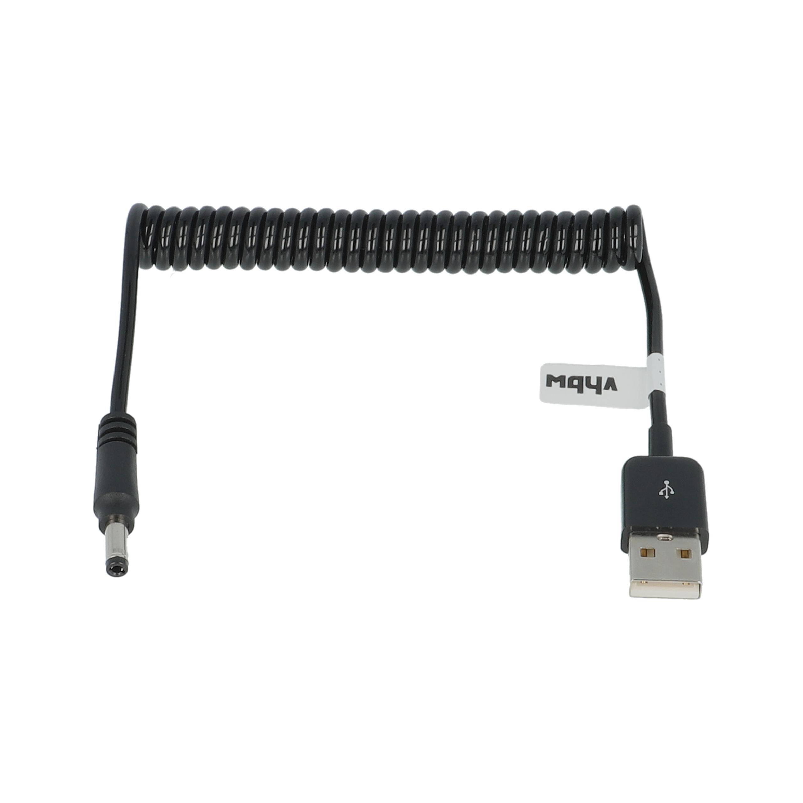 vhbw USB-Spiral-Ladekabel kompatibel mit Panasonic HC-X900MGK | HC-WXF995MGK, HC-X920M Kamera, Videokamera, Camcorder