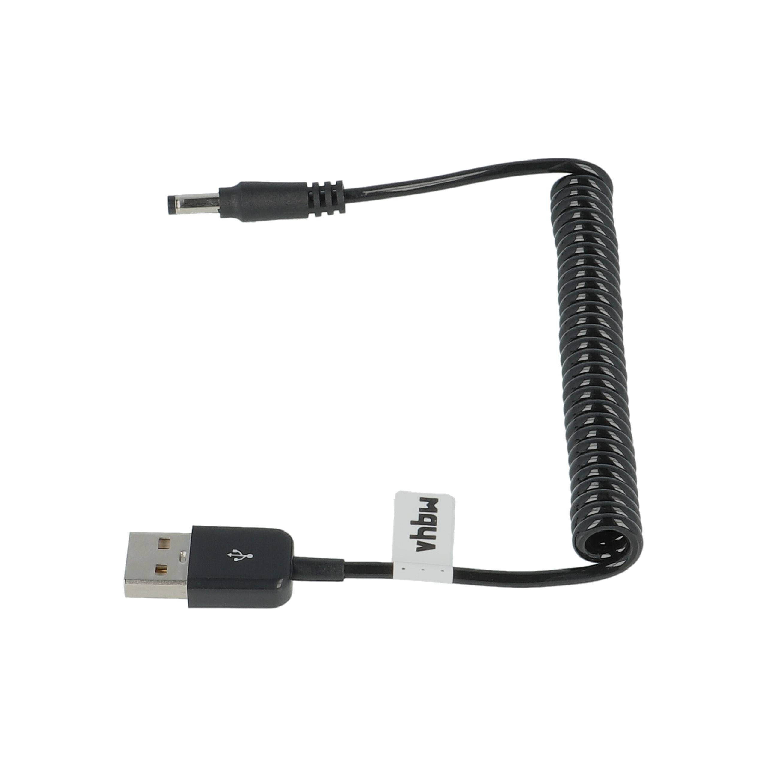 vhbw USB-Spiral-Ladekabel Ersatz für Panasonic K2GHYYS00002 für Kamera | Videokamera, Camcorder Schwarz