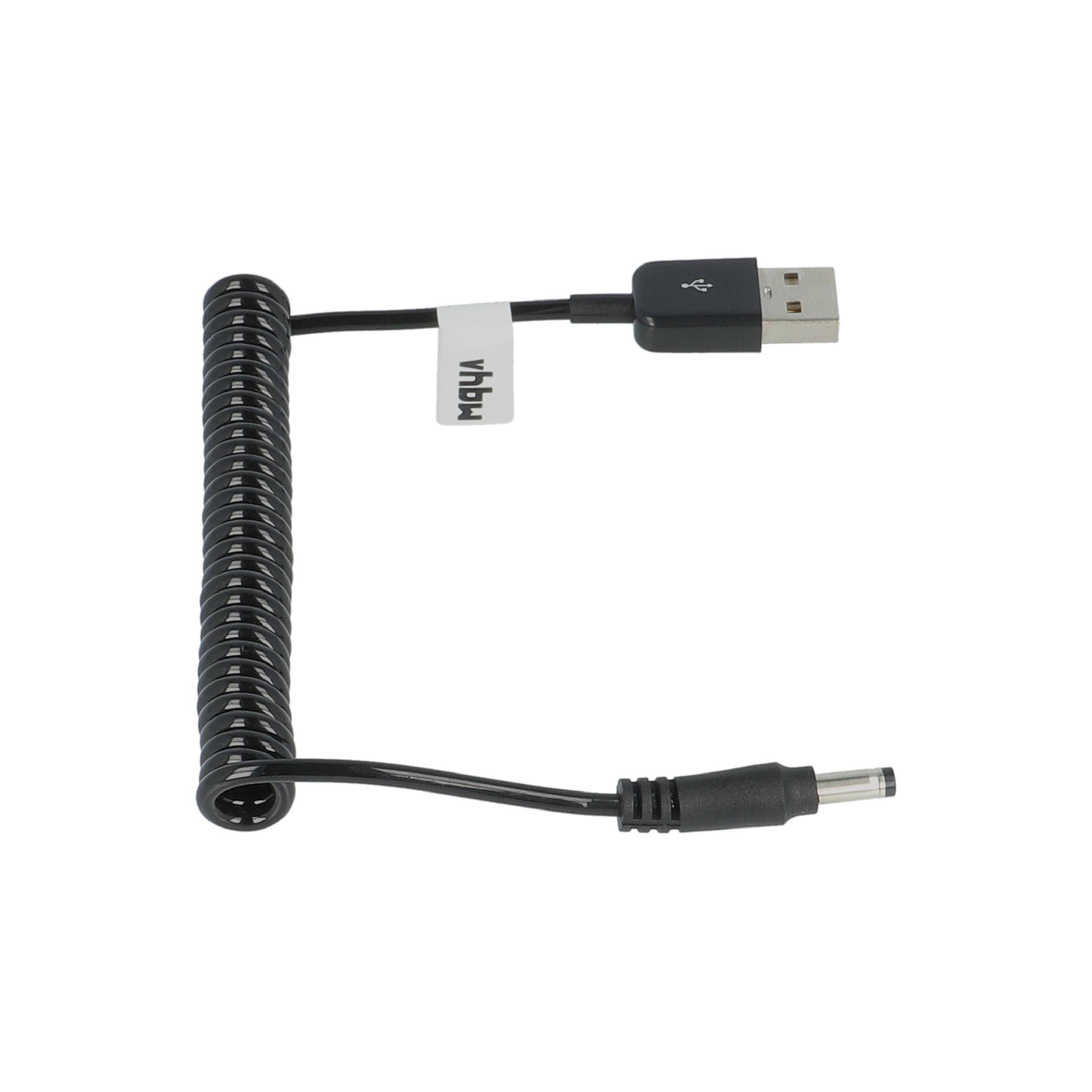 vhbw USB-Spiral-Ladekabel Ersatz für Panasonic K2GHYYS00002 für Kamera | Videokamera, Camcorder Schwarz