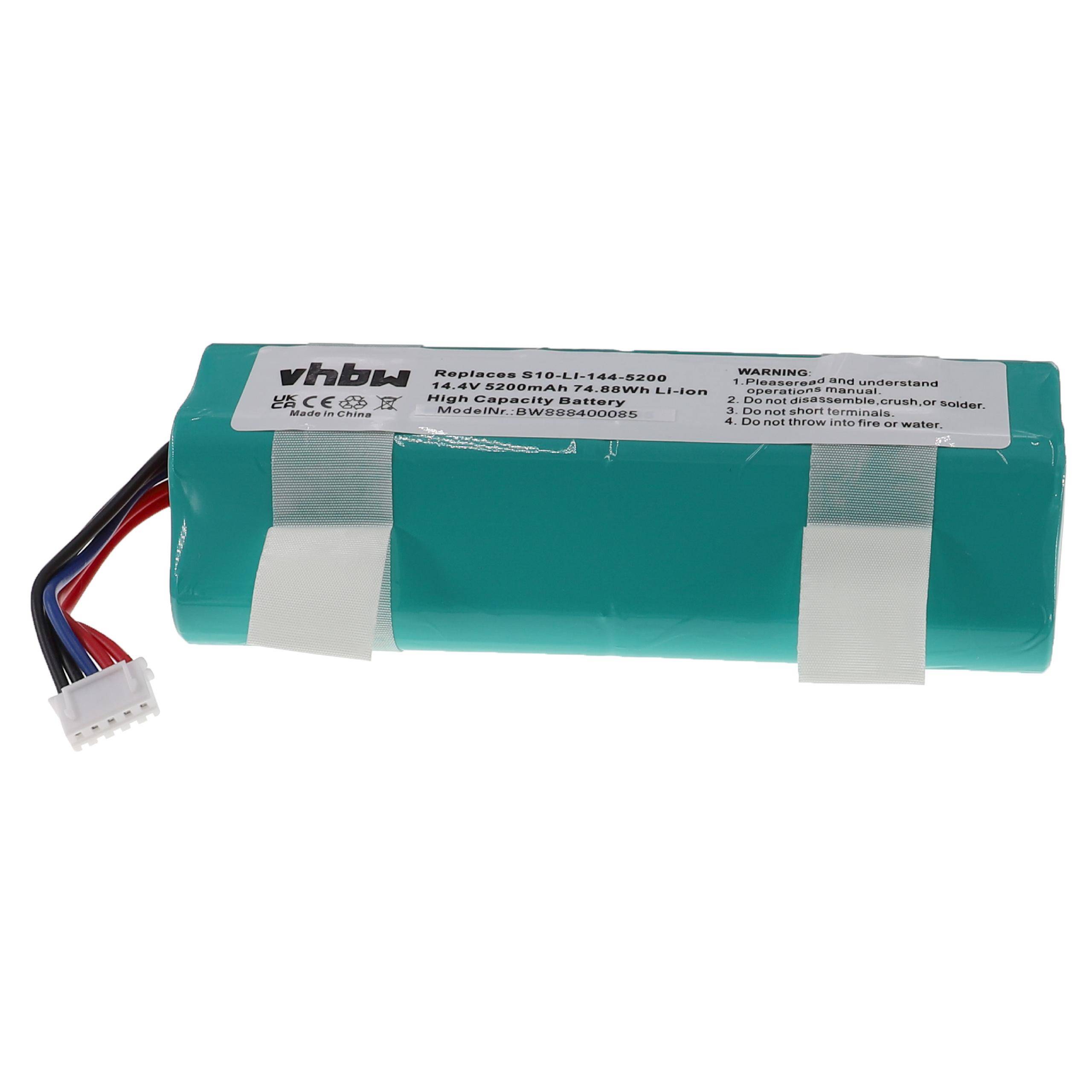 vhbw Akku kompatibel mit Ecovacs T20 OMNI, T20e OMNI, T30S COMBO Saugroboter türkis (5200 mAh, 14,4 V, Li-Ion)