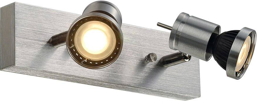 SLV Asto Spot II 147442 Deckenstrahler Halogen GU10 150 W Aluminium (gebürstet)
