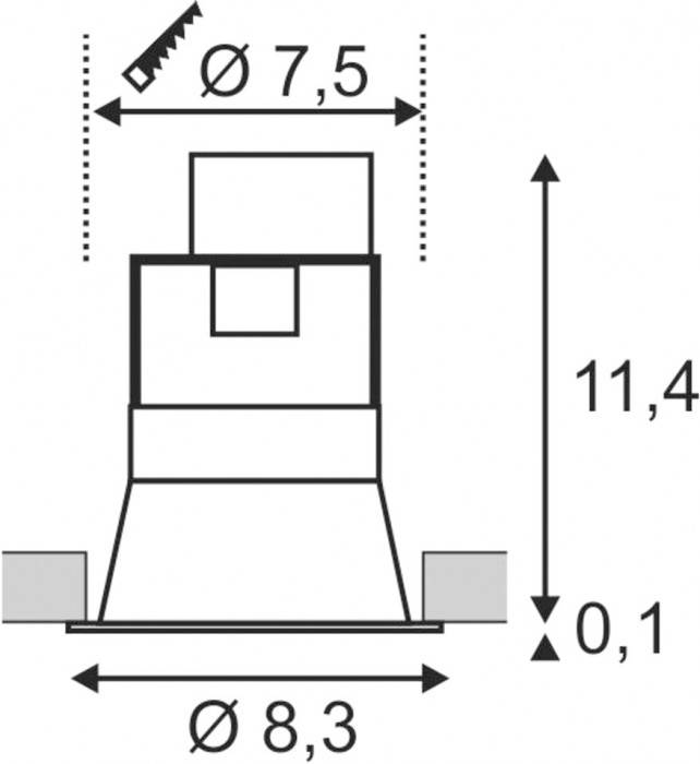 SLV 112910 Horn Einbauleuchte LED GU10 50W Schwarz (matt)