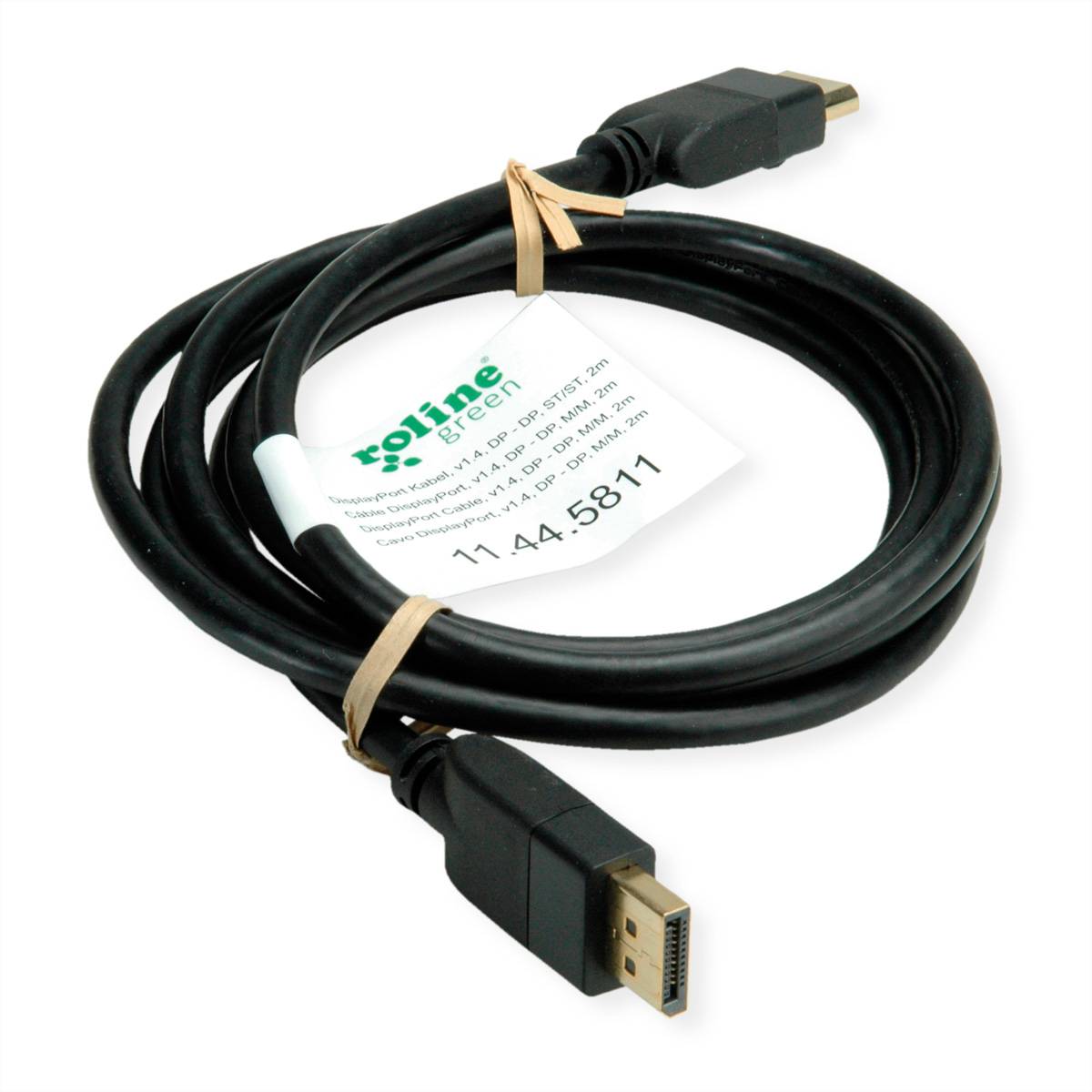 ROLINE GREEN DisplayPort Kabel, v1.4, DP ST - ST, schwarz, 5 m
