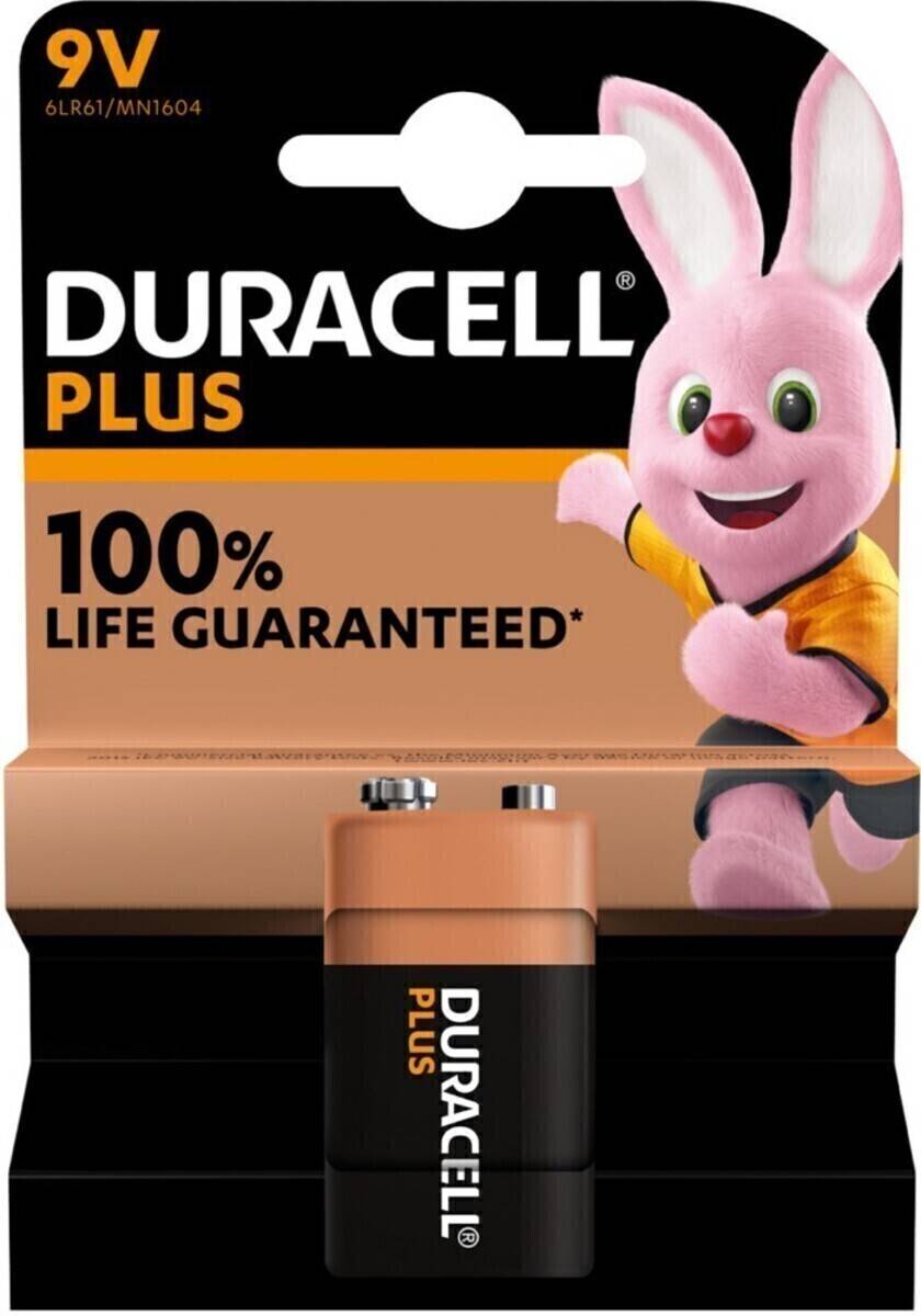 Duracell Plus-9V B1 9 V Block-Batterie Alkali-Mangan 9 V 1 St.