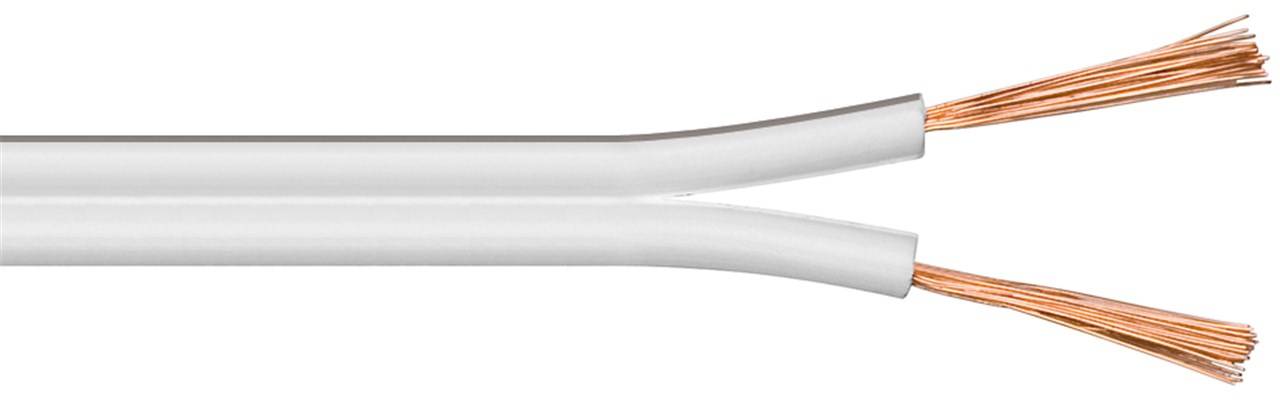 Goobay 15103 Lautsprecherkabel 2x 0,75 mm² Kupferlitze / Audiokabel Boxenkabel / Kupferkabel Meterware / Weiß / 100m