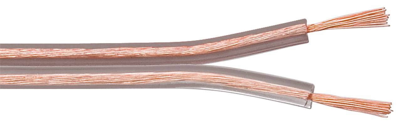 Goobay 15133 Lautsprecherkabel 2x 2,5mm² Kupferlitze / Audiokabel Boxenkabel Kupferkabel Meterware / Transparent / 100m