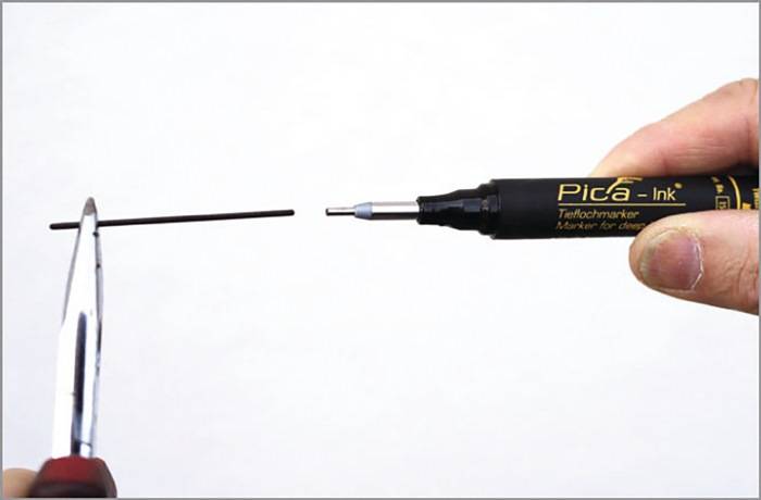 Tieflochmarker Pica-Ink blau m.Teleskopspitze PICA