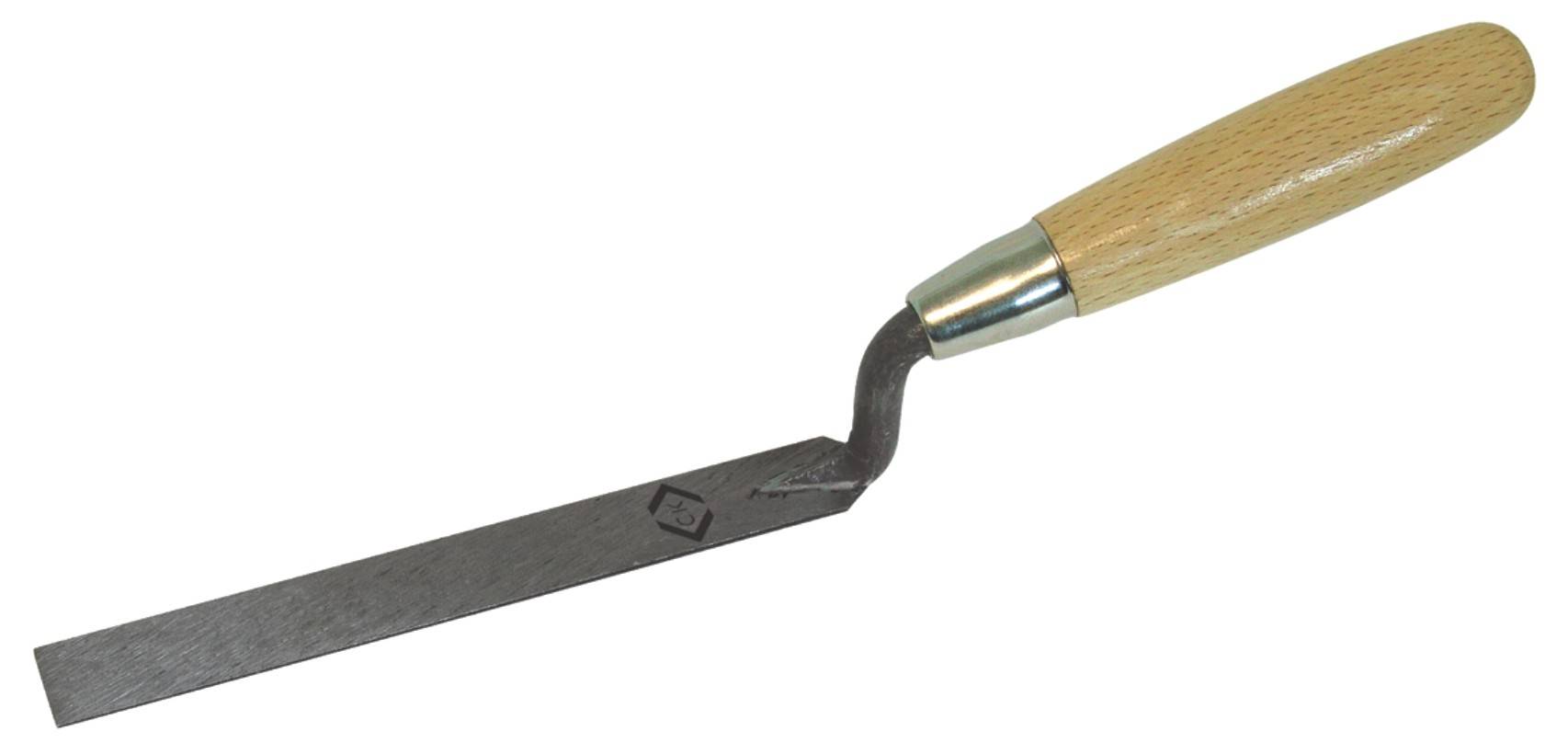 Maurerkelle mit Holzgriff und Metallklinge, geeignet zum Auftragen von Mörtel.