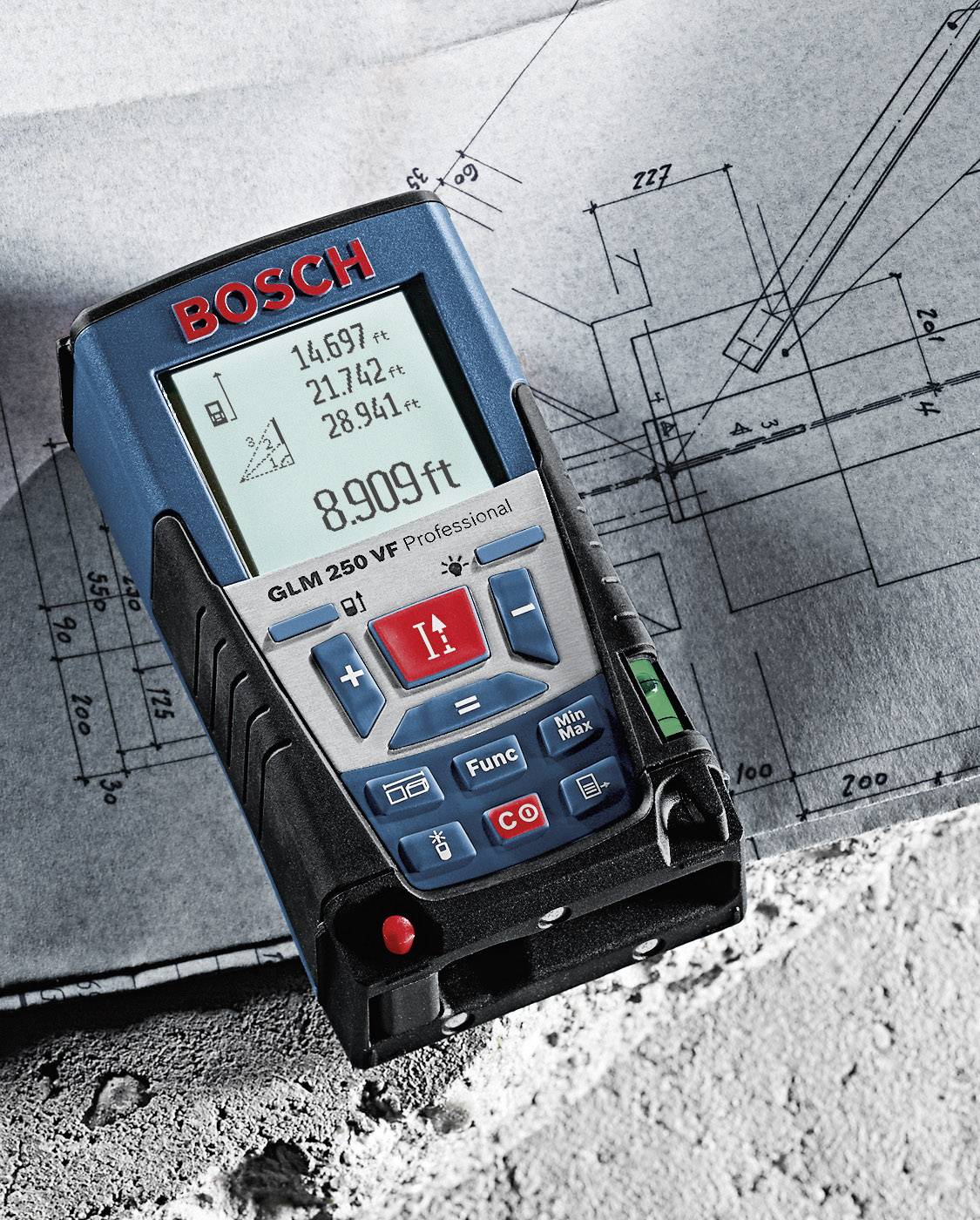 Bosch Professional GLM 250 VF Laser-Entfernungsmesser Stativadapter 6.3 mm (1/4") 250 m
