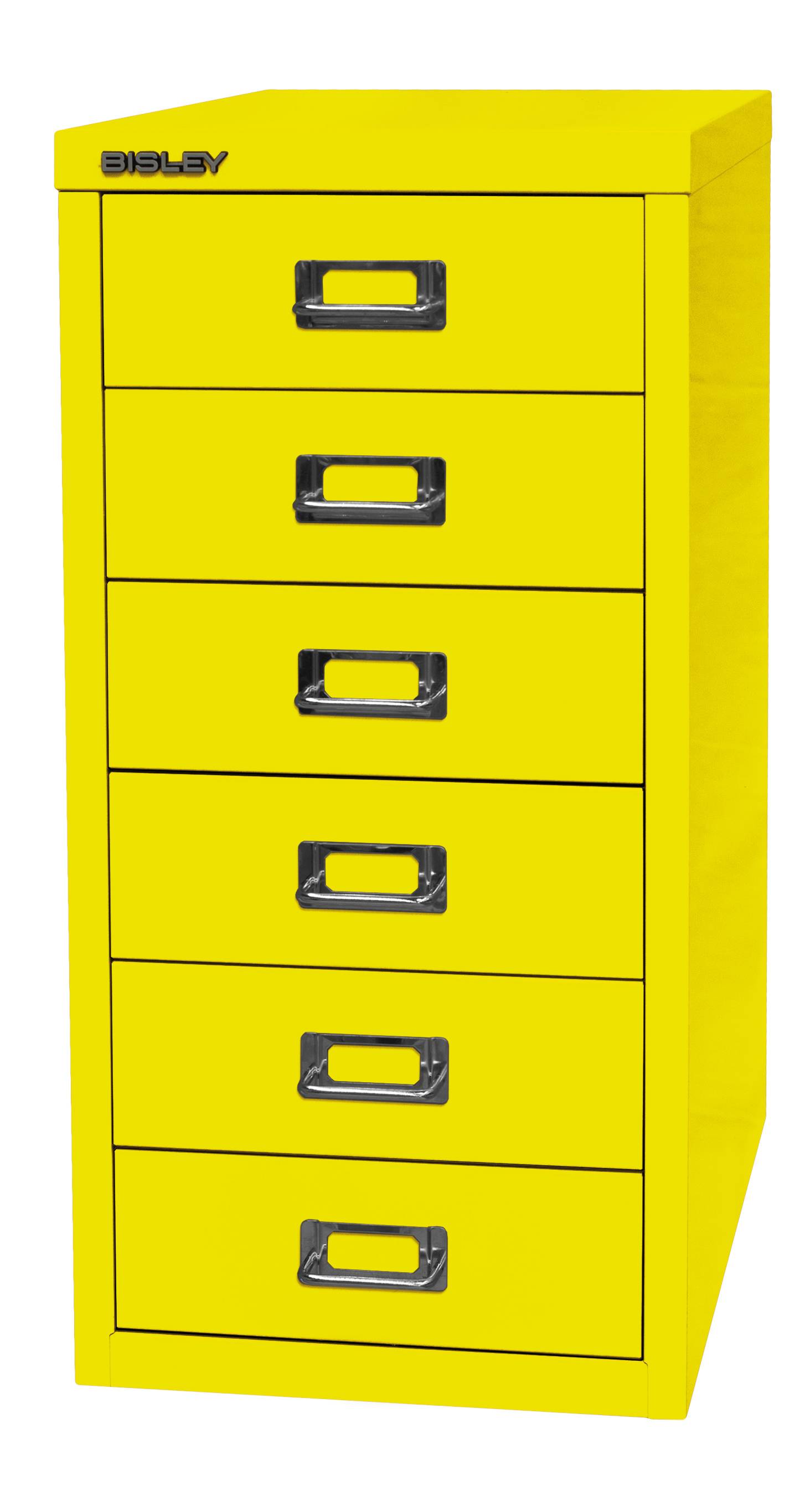 Bisley MultiDrawer™, 29er Serie, DIN A4, 6 Schubladen, Farbe zinkgelb