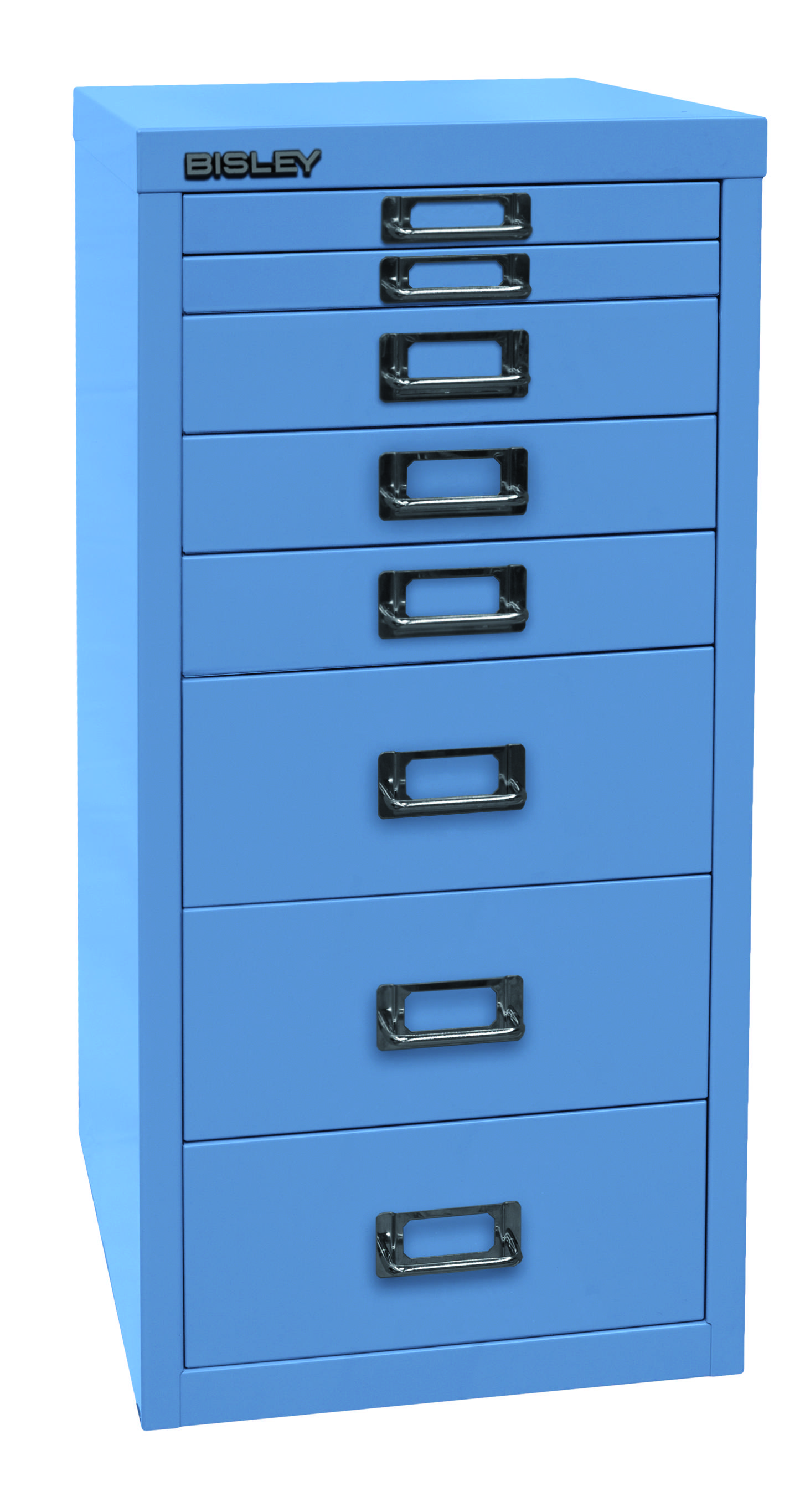 Bisley MultiDrawer™, 29er Serie, DIN A4, 8 Schubladen, Farbe blau