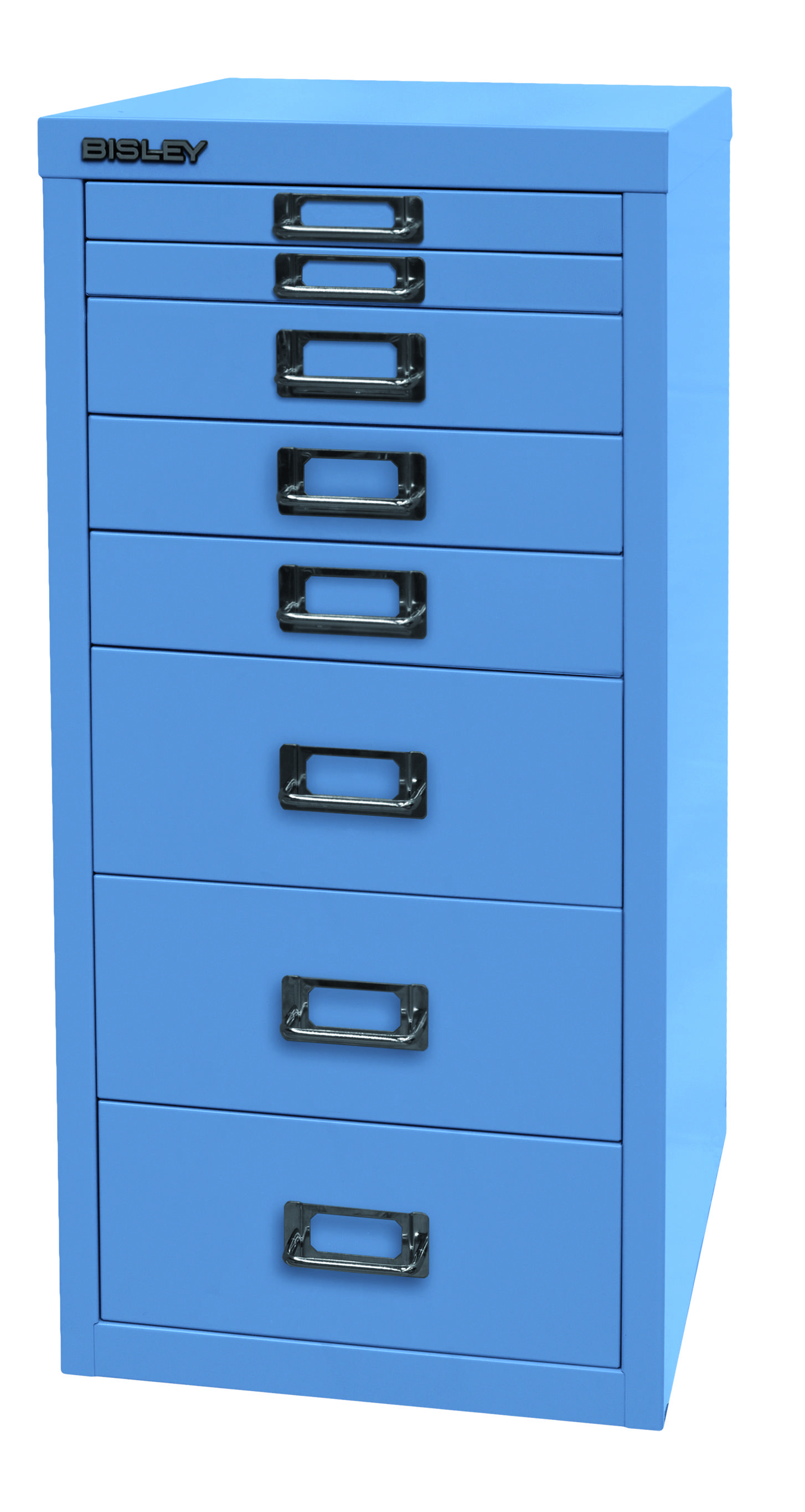 Bisley MultiDrawer™, 29er Serie, DIN A4, 8 Schubladen, Farbe blau