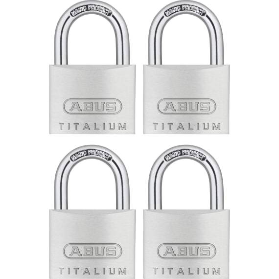 ABUS Vorhängeschloss Titalium 64TI/40 4er Pack, 40 x 15 x 62 mm