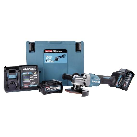 Makita GA005GM201 Akku-Winkelschleifer 125 mm inkl. Ladegerät 40 V 4 Ah
