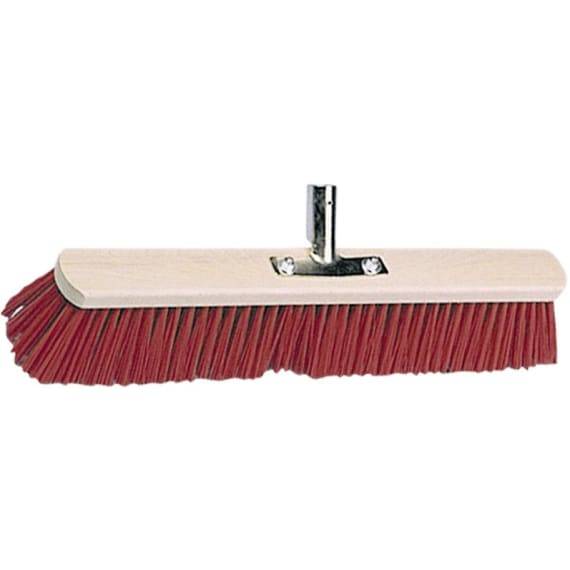 KERBL Großraumbesen 60 cm, Elastan, rot, Rücken Holz, geschraubter Stielhalter Metall, 2945