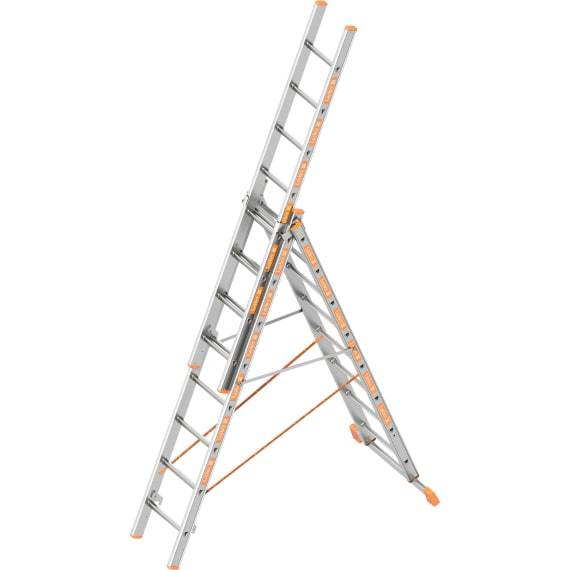 Layher Allzweckleiter Topic 1040, 3 x 8 Sprossen, Länge 2,45 m
