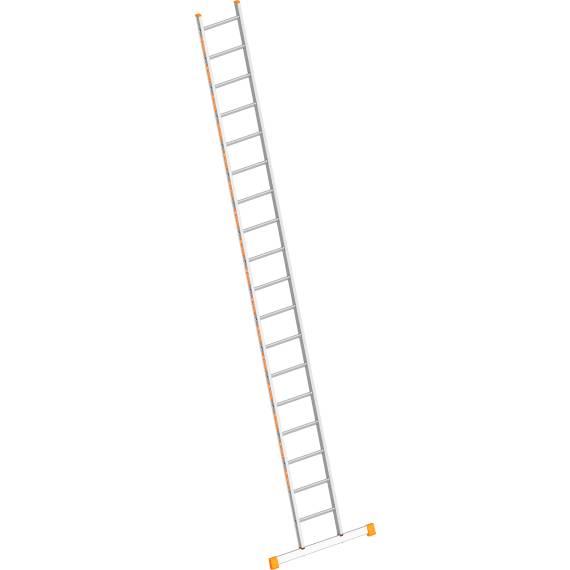 Layher Sprossenanlegeleiter Topic 1054 mit Traverse, 18 Sprossen, Länge 5,10 m