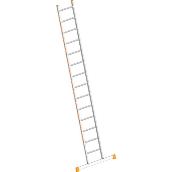 Alu-Anlegeleiter mit Sprossen Breite 450 mm 14 Sprossen inkl. Traverse. Layher 522958 49